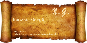 Noszko Gergő névjegykártya